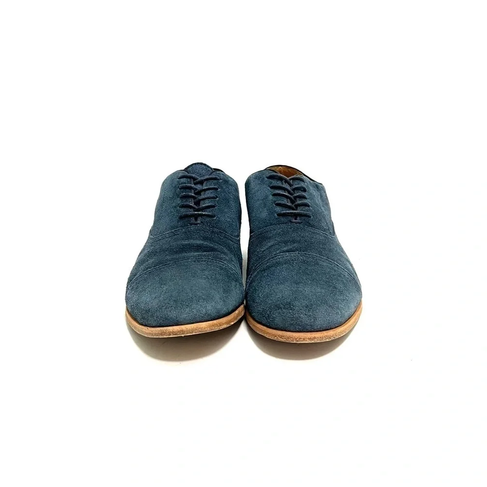 Vintage 1990s men’s blue suede lace up Oxford shoes